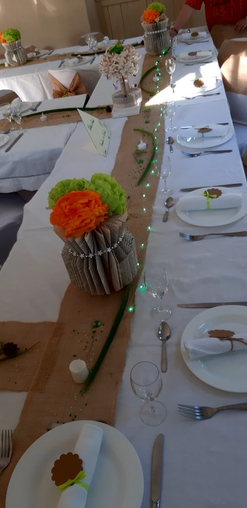 Mariage bohême paille dentelle jute et verdure